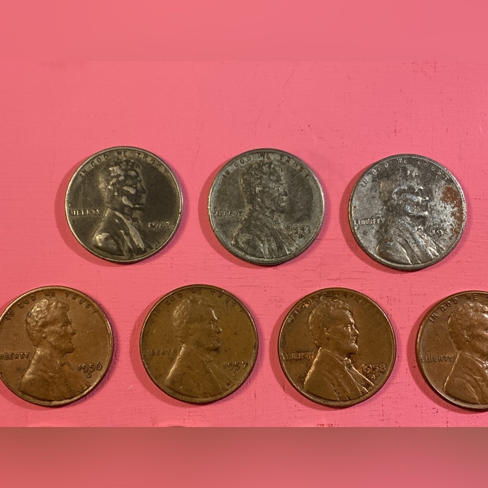 ⚫️ Vintage - All 3 Mints - 1943 Steel Pennies - War Time Wheaties - Collectible - Picture 3 of 16